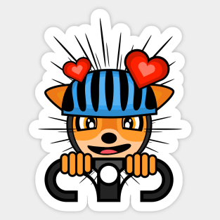 Cyclist Riding Deer Doris Sticker